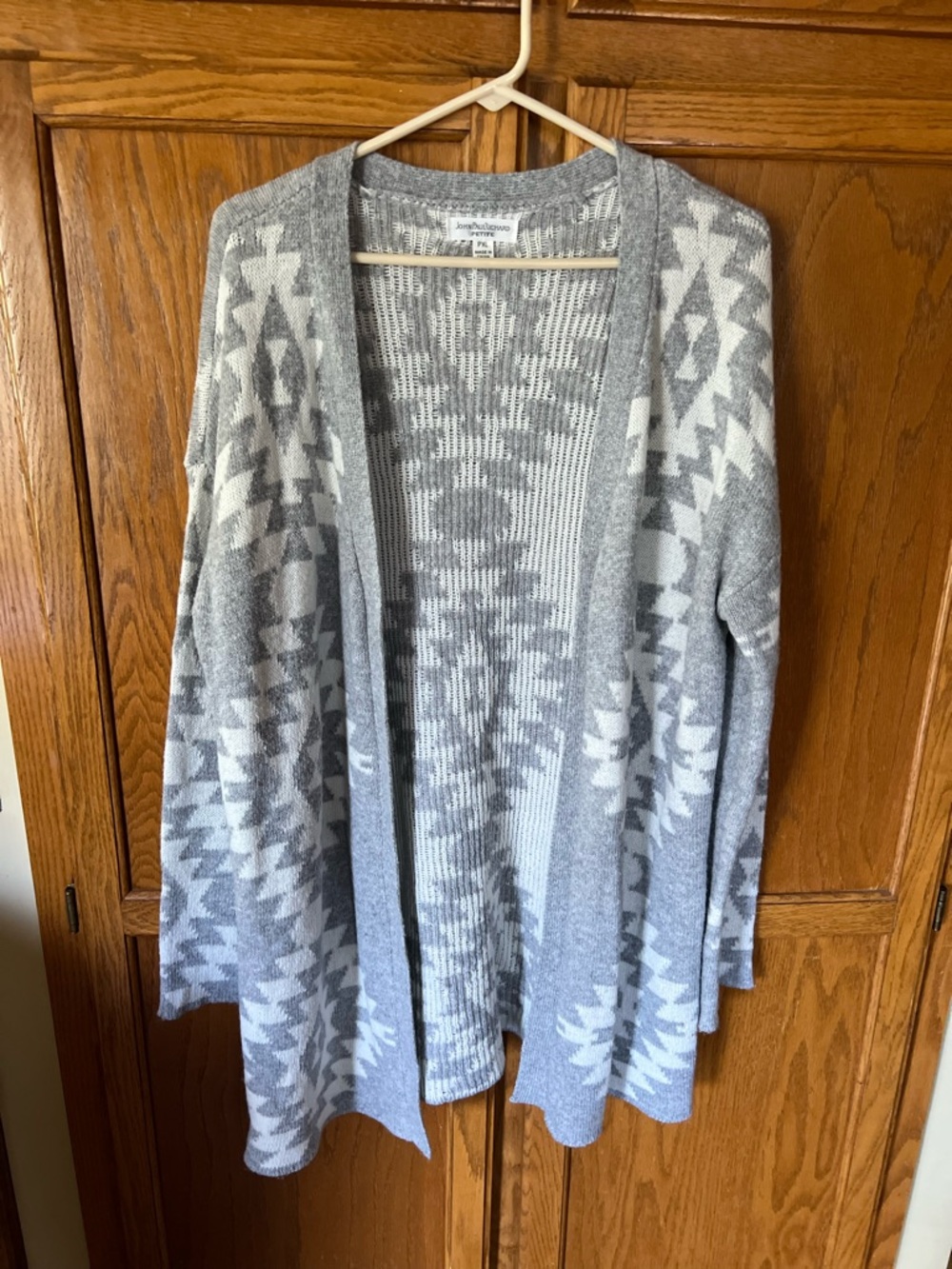 JohnPaulRichard Aztec Open Cardigan Sweater